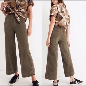 MADEWELL • Emmett Kale velveteen wide leg crops 27